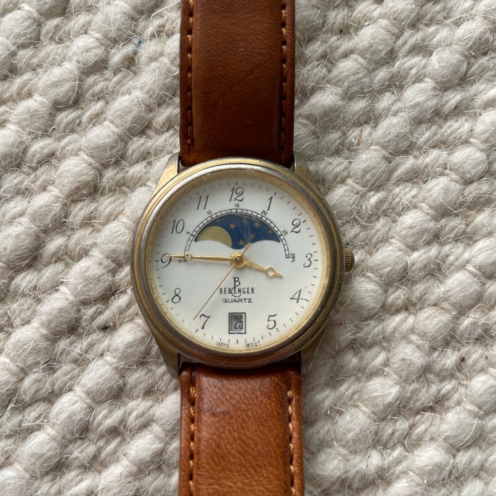Vintage Berenger Moon Phase Watch NOT WORKING, SOLD AS-IS